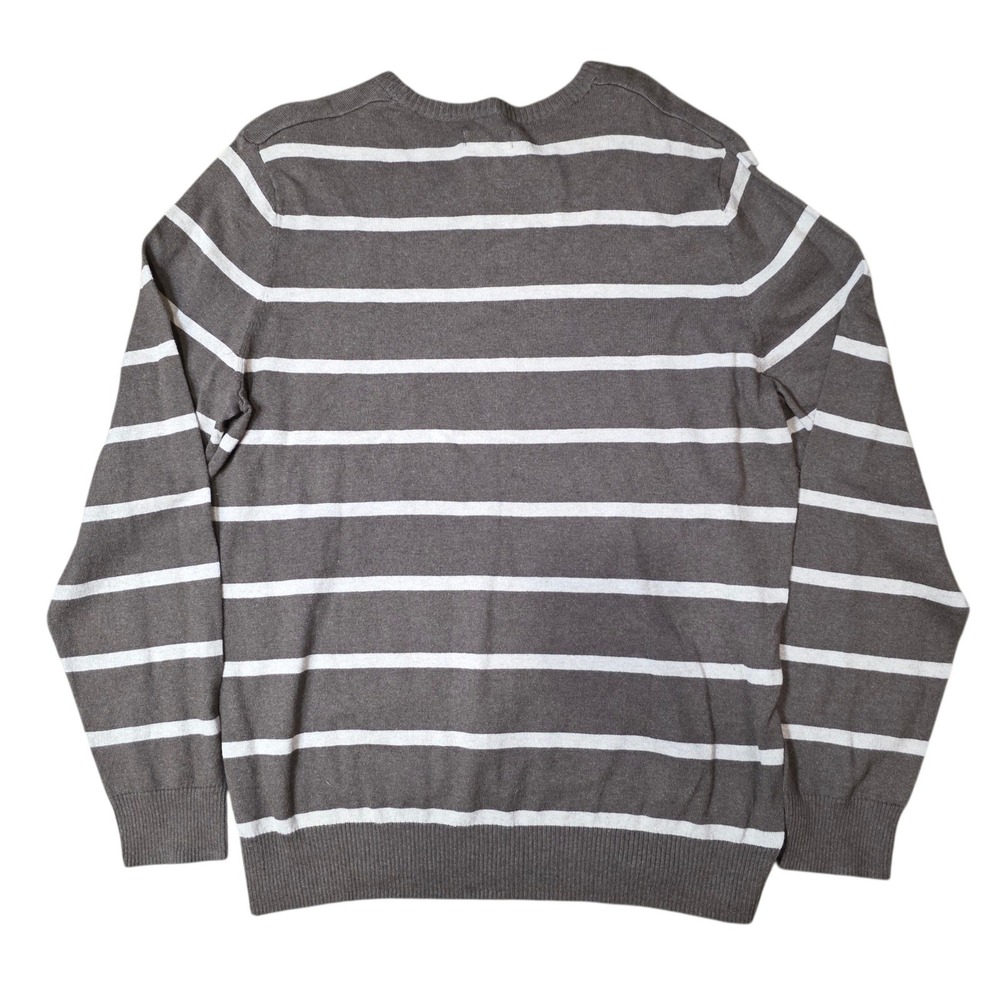 Sonoma Life Style Mens Striped Crew Neck Long Sleeve Sweater Size L Brown - Picture 4 of 7